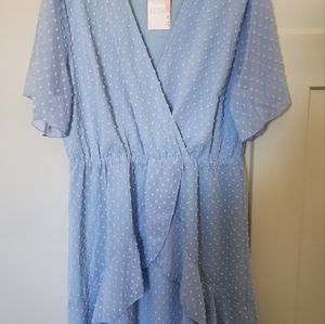 BTFBM Womens Baby Blue Dots Dress NWT XXL
